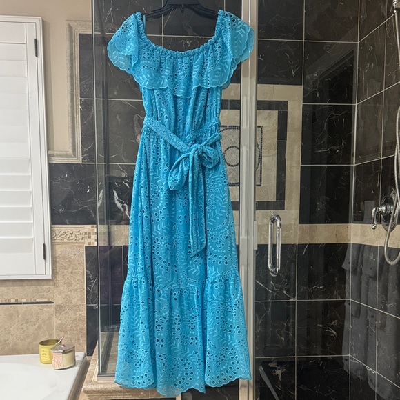 Lilly Pulitzer Dresses & Skirts - Lilly Pulitzer Blue Eyelet Maxi Dress, size M, NWT.